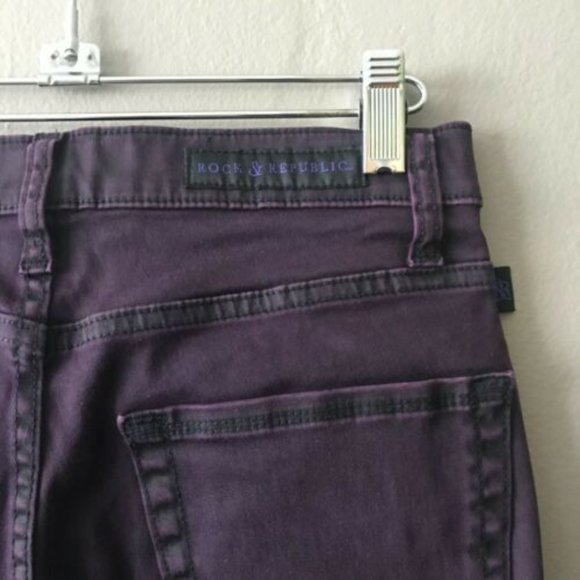 Rock & Republic Berlin purple skinny jeans Sz 0M - Picture 8 of 8